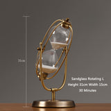 Maxbell 2 Pcs Sand Timer Sandglass Hourglass Decor Golden Bracket Wedding Gift (L&S)