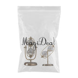 Maxbell 2 Pcs Sand Timer Sandglass Hourglass Decor Golden Bracket Wedding Gift (L&S)