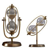 Maxbell 2 Pcs Sand Timer Sandglass Hourglass Decor Golden Bracket Wedding Gift (L&S)