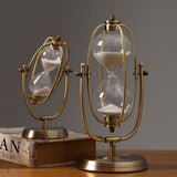 Maxbell 2 Pcs Sand Timer Sandglass Hourglass Decor Golden Bracket Wedding Gift (L&S)