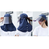 Maxbell Adjustable Outdoor UV Protection Ear Flap Neck Cover Sun Hat Cap Navy