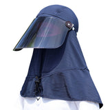 Maxbell Adjustable Outdoor UV Protection Ear Flap Neck Cover Sun Hat Cap Navy