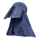 Maxbell Adjustable Outdoor UV Protection Ear Flap Neck Cover Sun Hat Cap Navy