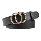 Maxbell Womens Fashion Casual Belt PU Leather Waist Belt O-Ring Buckle 102.5cm