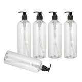 Maxbell Empty Plastic Shampoo Conditioner Pump Bottle Refillable Dispenser 500ml Black
