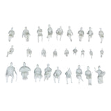 Maxbell 1/42 Model People Sitting White Mini Figures Train Park Street Layout 32mm