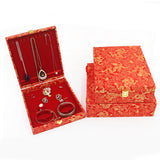 Maxbell Velvet Jewelry Set Box Tray Wedding Necklace Storage Display 23x20x5.5cm