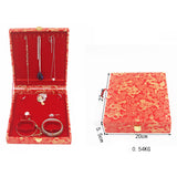 Maxbell Velvet Jewelry Set Box Tray Wedding Necklace Storage Display 23x20x5.5cm