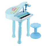 Maxbell Multifunctional Music Piano (Microphone + Chair + Connecting Cable) Blue