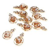 Maxbell 10Pcs Rhinestone Crystal Charms Pendants for DIY Jewelry Making Findings