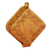 Maxbell Handmade Vintage Tibetan Nepal Necklace Square Pendant Copper Gawu Box