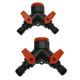 Maxbell 2 Pcs Plastic Y Shape 20mm/25mm Air Water Hose Connector Coupler Fitting