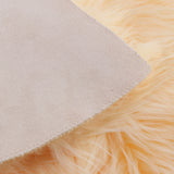 Maxbell Half Round Artificial Wool Sheepskin Floor Mat Fluffy Floor Mat Light Yellow