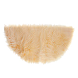 Maxbell Half Round Artificial Wool Sheepskin Floor Mat Fluffy Floor Mat Light Yellow