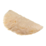 Maxbell Half Round Artificial Wool Sheepskin Floor Mat Fluffy Floor Mat Light Yellow