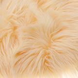 Maxbell Half Round Artificial Wool Sheepskin Floor Mat Fluffy Floor Mat Light Yellow