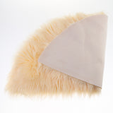 Maxbell Half Round Artificial Wool Sheepskin Floor Mat Fluffy Floor Mat Light Yellow