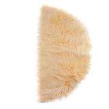 Maxbell Half Round Artificial Wool Sheepskin Floor Mat Fluffy Floor Mat Light Yellow