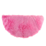 Maxbell Half Round Artificial Wool Sheepskin Floor Mat Fluffy Floor Mat Rose Red