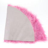 Maxbell Half Round Artificial Wool Sheepskin Floor Mat Fluffy Floor Mat Rose Red