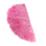 Maxbell Half Round Artificial Wool Sheepskin Floor Mat Fluffy Floor Mat Rose Red