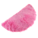 Maxbell Half Round Artificial Wool Sheepskin Floor Mat Fluffy Floor Mat Rose Red