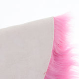 Maxbell Half Round Artificial Wool Sheepskin Floor Mat Fluffy Floor Mat Rose Red