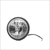 Maxbell Universal Motorcycle Retro Front Headlight Black Metal For CG125 GN125