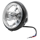 Maxbell Universal Motorcycle Retro Front Headlight Black Metal For CG125 GN125