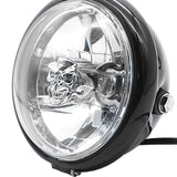 Maxbell Universal Motorcycle Retro Front Headlight Black Metal For CG125 GN125