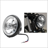 Maxbell Universal Motorcycle Retro Front Headlight Black Metal For CG125 GN125