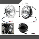 Maxbell Universal Motorcycle Retro Front Headlight Black Metal For CG125 GN125