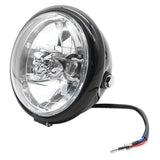 Maxbell Universal Motorcycle Retro Front Headlight Black Metal For CG125 GN125