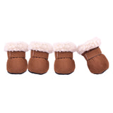 Maxbell 4 pcs/lot S/M/L/XL Pet Dog Shoes / Puppy Booties Rubber Anti Slip Waterproof L Brown