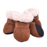 Maxbell 4 pcs/lot S/M/L/XL Pet Dog Shoes / Puppy Booties Rubber Anti Slip Waterproof L Brown