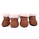 Maxbell 4 pcs/lot S/M/L/XL Pet Dog Shoes / Puppy Booties Rubber Anti Slip Waterproof L Brown