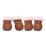 Maxbell 4 pcs/lot S/M/L/XL Pet Dog Shoes / Puppy Booties Rubber Anti Slip Waterproof L Brown