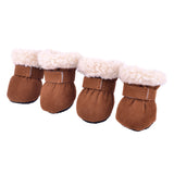 Maxbell 4 pcs/lot S/M/L/XL Pet Dog Shoes / Puppy Booties Rubber Anti Slip Waterproof L Brown