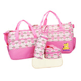 Maxbell Baby Nappy Changing Bag set Mummy Handbag Diaper Mat Bottle Bag Pink