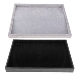 Maxbell Velvet Necklace Bracelet Earring Jewelry Display Trays Case with Hooks Black