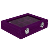 Maxbell 12 Slots Jewelry Display Showcase Multifunction Storage Lockable Purple