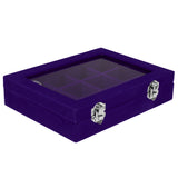 Maxbell 12 Slots Jewelry Display Showcase Multifunction Storage Lockable Royal Blue