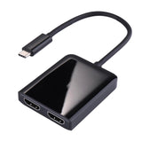 Maxbell Portable USB Type C to Dual HDMI 4K Adapter Cable @30Hz HD PC Laptop Tablet