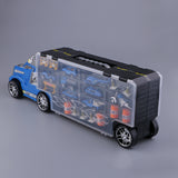 Maxbell Mini Pull Back Cars Toy Diecast Alloy Container Truck Trailer Lorry Blue