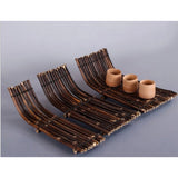 Maxbell Bamboo Raft Coasters Rectangle Kung Fu Tea Accessories Home Decor 34x9x2cm