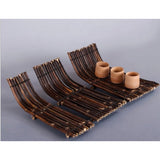 Maxbell Bamboo Raft Coasters Rectangle Kung Fu Tea Accessories Home Decor 34x19x2cm