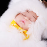 Maxbell Faux Fur Mini Baby Doll Kids Toys Birthday Gift Bag Pendant Keychain White