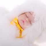 Maxbell Faux Fur Mini Baby Doll Kids Toys Birthday Gift Bag Pendant Keychain White