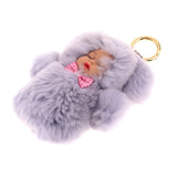 Maxbell Faux Fur Mini Baby Doll Kids Toys Birthday Gift Bag Pendant Keychain Gray