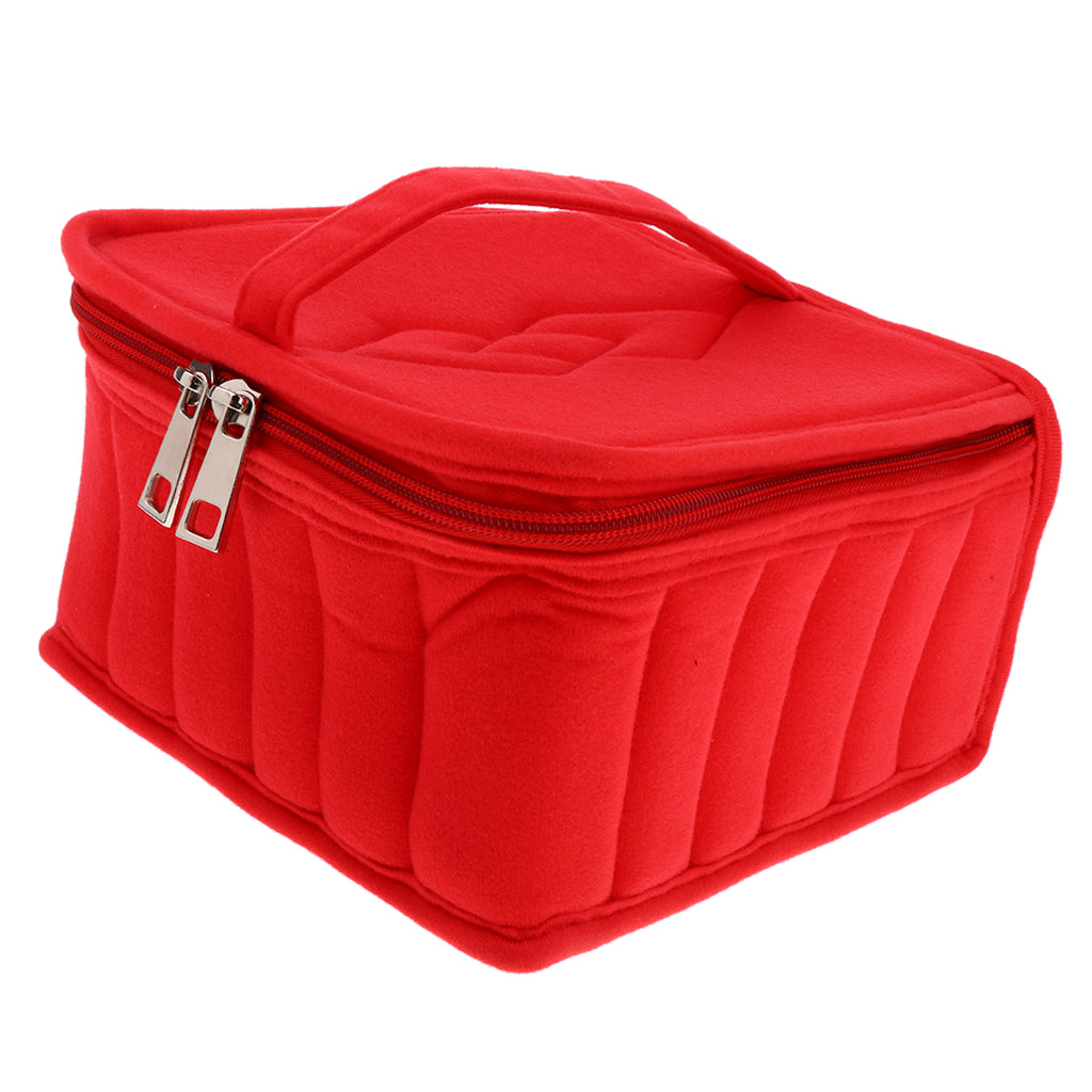 Maxbell Velvet Essential Oil Carrying Case Storage Bag Holder 36 Slots Red